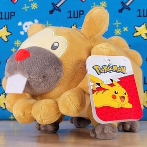 Jazwares Pokemon Bidoof 8" UltraSoft Video Game Collectible Toy Plush NWT